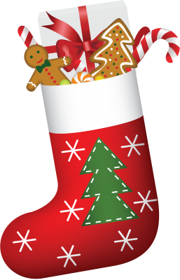 christmas sock with gift and sweets [Converted]